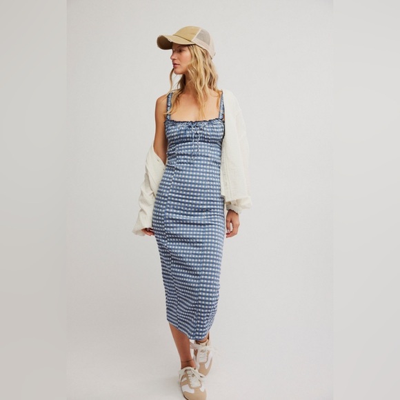 NWT! FP Free People Lucinda Plaid Midi Dress Sz XS - Picture 4 of 4